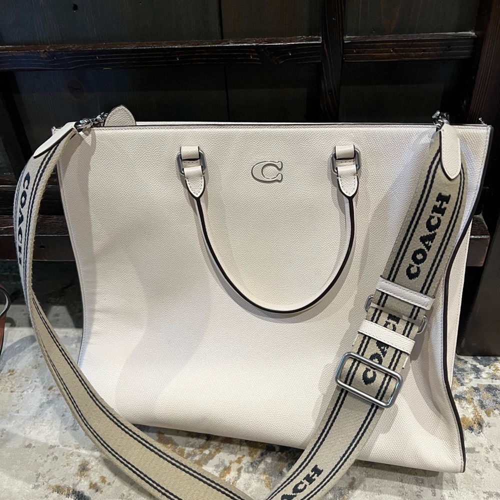 Coach Cream Tote with Minimalist Design
